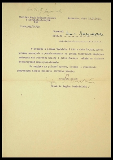 [Zapytanie do Marii Grzegorzewskiej o przynależność do instytucji międzynarodowych, Warszawa, dnia 23.I.1962]