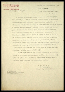 [Korespondencja w sprawie zaopiniowania pracy Konstantego Lecha "System łączenia teorii z praktyką w nauczaniu"]