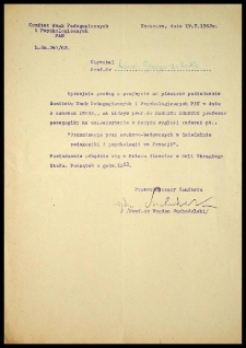 [Zaproszenie dla Marii Grzegorzewskiej na posiedzenie Komitetu Nauk Pedagogicznych i Psychologicznych PAN w dniu 2 czerwca 1962 r.]