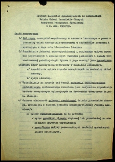 Projekt zagadnień opracowywanych ze słuchaczami Działu Dzieci Przewlekle Chorych Instytutu Pedagogiki Specjalnej w r. szk. 1952/53