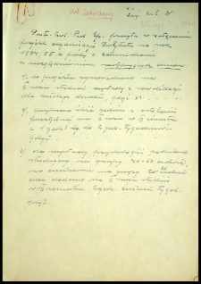 [Projekt pisma dotyczącego wprowadzenia zmian w projekcie organizacji Instytutu na rok 1954/55]