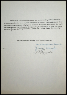 [Oświadczenie przedstawicieli Rodziny Marii Grzegorzewskiej dotyczące autorstwa skryptu "Pedagogika Specjalna"]