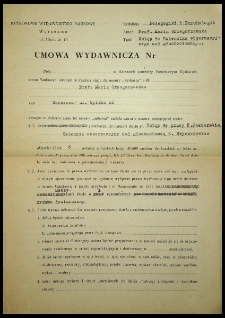 [Umowa wydawnicza na Wstęp do pracy E. Jezierskiej "Dziennik obserwacyjny nad głuchociemną K. Hryszkiewicz"]