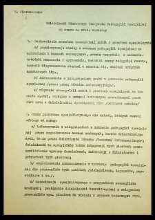 Działalność Państwowego Instytutu Pedgogiki Specjalnej na rzecz m. stoł. Warszawy