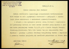 [Prośba ZNP do Marii Grzegorzewskiej o prelekcję na organizowanym kursie dla nauczycieli i wychowawców niekwalifikowanych w Łodzi. Łódź, 3.I.59 r.]
