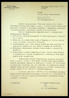 [Zaproszenie na sympozjum "Sprawność ruchowa niewidomego w pracy i w podstawowych czynnościach życiowych". Poznań, dnia 13 kwietnia 1967 r.]