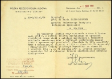 [Zawiadomienie o przyznaniu dodatku specjalnego na okres od 1 września 1964 r. do 31 grudnia 1964 r.]. Warszawa, dnia 1 sierp. 1964