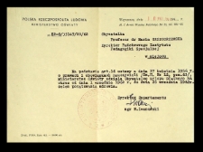 [Informacja o udzieleniu Marii Grzegorzewskiej płatnego urlopu od dnia 1 września 1962 r. do dnia 20 września 1962 r. celem poratowania zdrowia]. Warszawa, dnia 18 wrzes. 1962