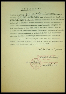 [Oświadczenie Haliny Konecznej o przebiegu pracy Marii Grzegorzewskiej w latach 1919-1939], 26.II.1955 r.