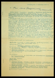 [List do Marii Grzegorzewskiej w sprawie konferencji poświęconej krzewieniu nauk geologicznych w oparciu o muzea. Warszawa, dnia 25 kwietnia 1946 r.]