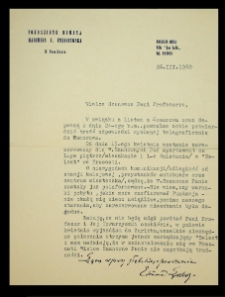 [List w sprawie pobytu Marii Grzegorzewskiej z towarzyszką w "Select" we Frascati. Frascati - Roma, 26.III.1960]