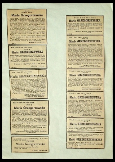 [Nekrologi oraz kondolencje z okazji śmierci Marii Grzegorzewskiej, naklejone na kartki (24 szt.)]
