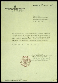 [Nadanie Marii Grzegorzewskiej tytułu Profesora Zwyczajnego. Uchwała z dnia 24 stycznia 1957 r.]