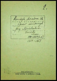 Komisja doradcza ds. Niewidomych przy Ministerstwie Oświaty [spis prowadzonych spraw cz. 2, 1949-1953]